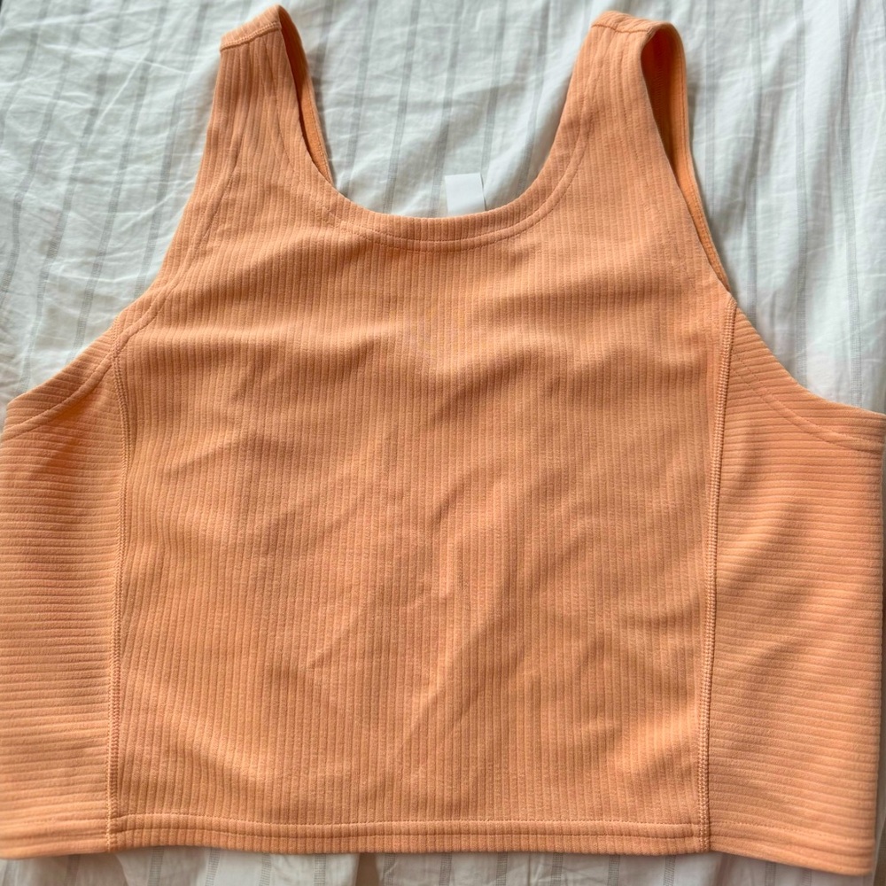 Lululemon Softstreme Cropped Tank Top Size 10 in ‘Peach Bellini’